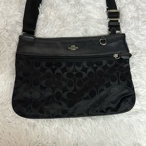 Coach Black and Gray Signature Crossbody Bag